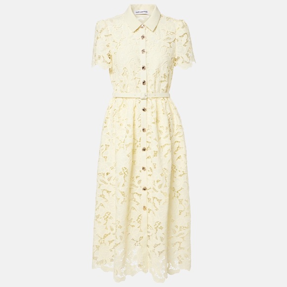 Self-Portrait Dresses & Skirts - Self-Portrait Yellow Lace Midi Dress